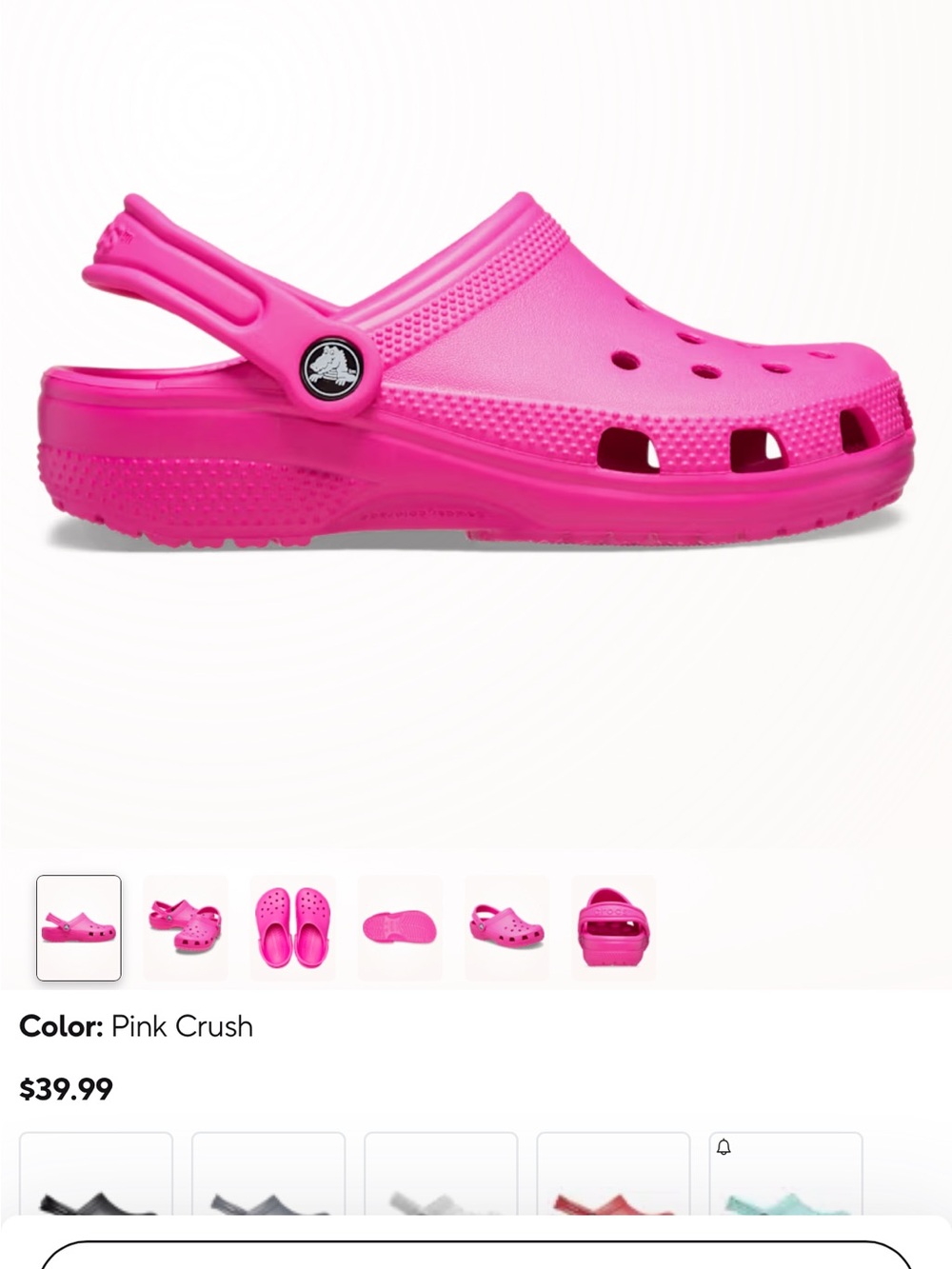 CROCS Kids Classic Clog in Bright Pink